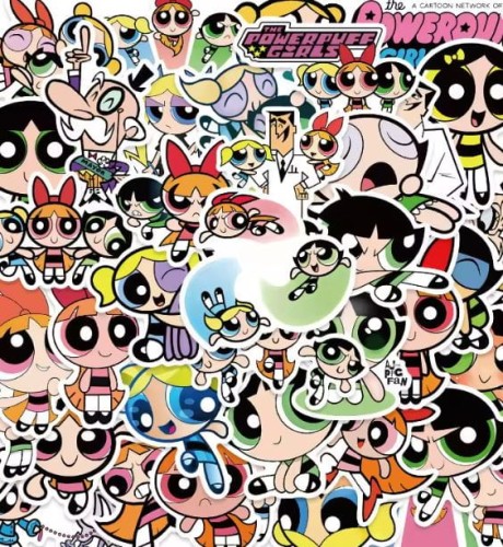 Naklejki winylowe Wlepy Atomówki Bójka MojoJojo MIX 50 szt STICKERBOMB