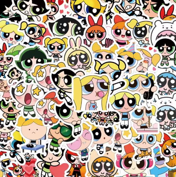 Naklejki winylowe Wlepy Atomówki Bójka MojoJojo MIX 50 szt STICKERBOMB