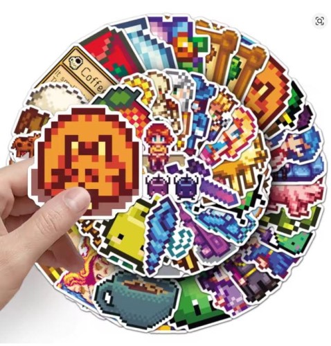 Naklejki winylowe Wlepy Stardew Valley Pixelowa Gra 50 szt STICKERBOMB