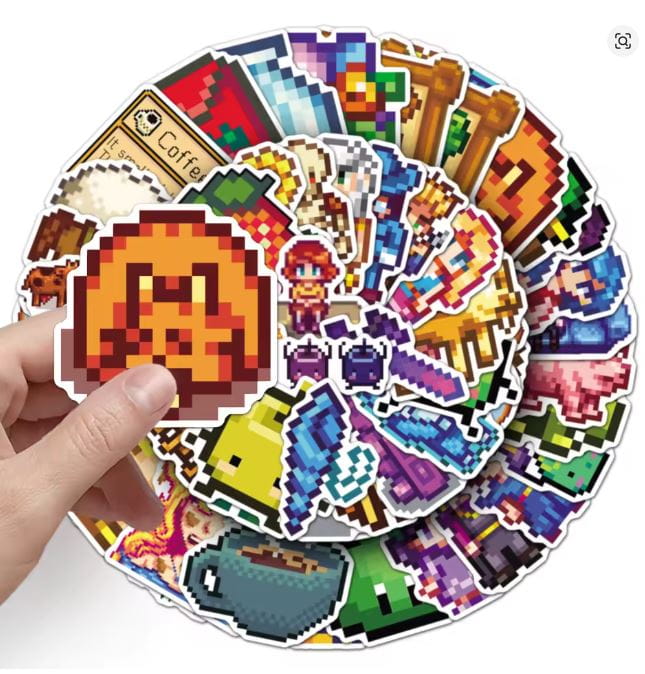 Naklejki winylowe Wlepy Stardew Valley Pixelowa Gra 50 szt STICKERBOMB