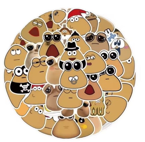 Naklejki winylowe Wlepy Zabawne Pou My Pet Alien 50 szt STICKERBOMB
