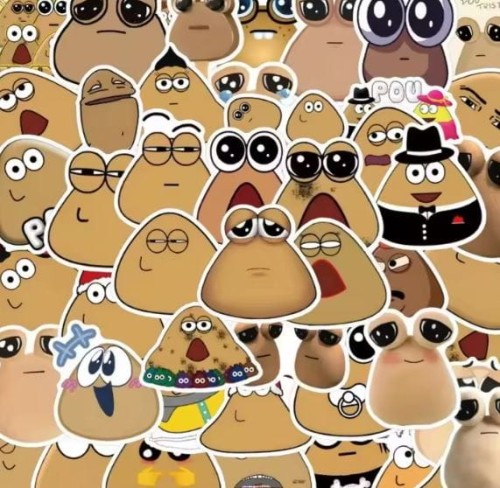 Naklejki winylowe Wlepy Zabawne Pou My Pet Alien 50 szt STICKERBOMB