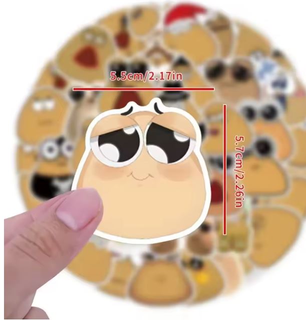 Naklejki winylowe Wlepy Zabawne Pou My Pet Alien 50 szt STICKERBOMB