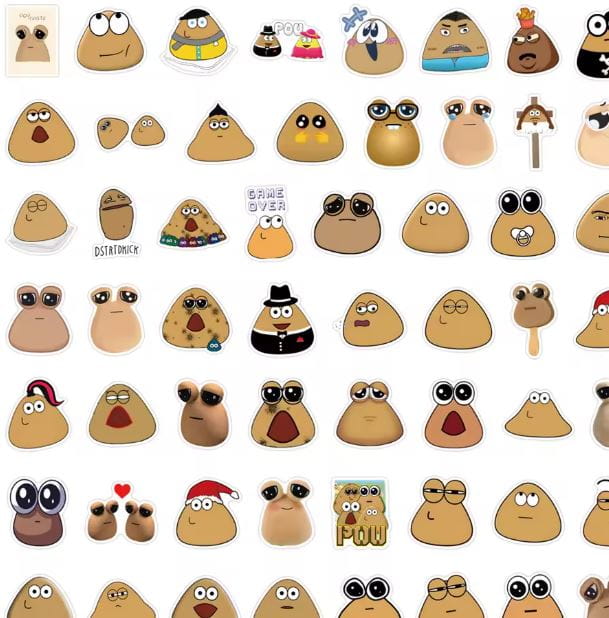Naklejki winylowe Wlepy Zabawne Pou My Pet Alien 50 szt STICKERBOMB
