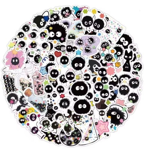 Naklejki winylowe Wlepy Duszki Soot Sprites Ghibli 50 szt STICKERBOMB
