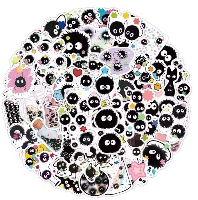 Naklejki winylowe Wlepy Duszki Soot Sprites Ghibli 50 szt STICKERBOMB