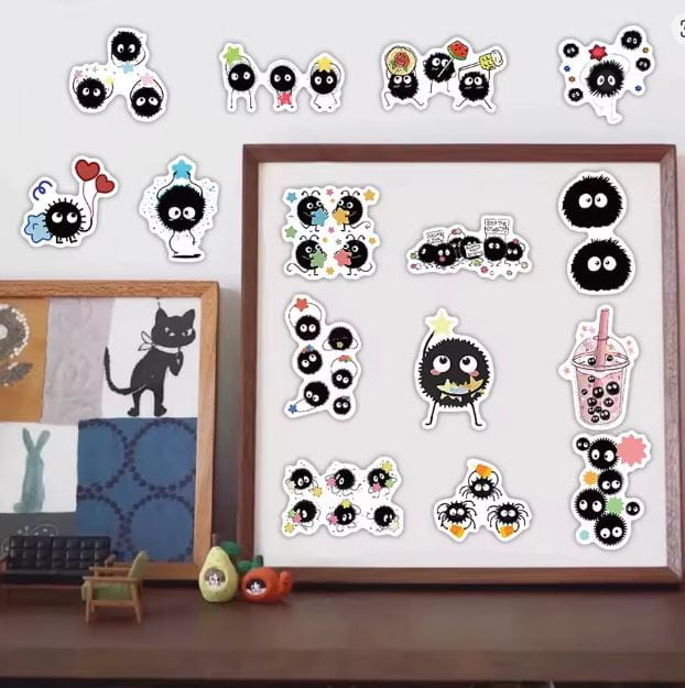 Naklejki winylowe Wlepy Duszki Soot Sprites Ghibli 50 szt STICKERBOMB