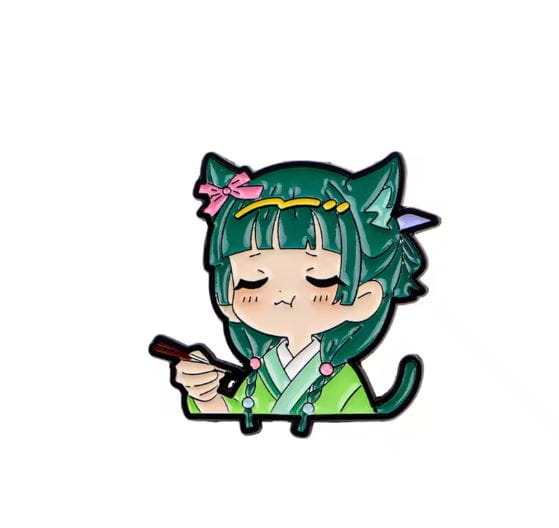 Przypinka emaliowana metalowa PIN Maomao Cute ver. 2 Zapiski Zielarki