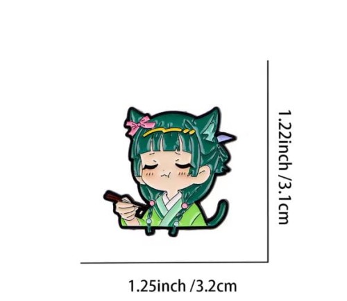 Przypinka emaliowana metalowa PIN Maomao Cute ver. 2 Zapiski Zielarki