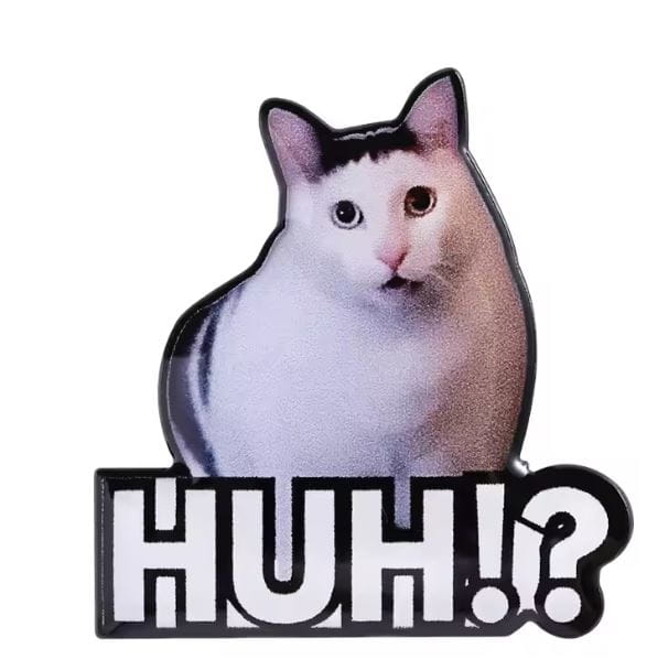 Przypinka emaliowana metalowa PIN Memowy Kot Huh Cat Memy