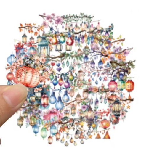 Naklejki winylowe Wlepy Lampiony Latarenki STICKERBOMB 50 sztuk