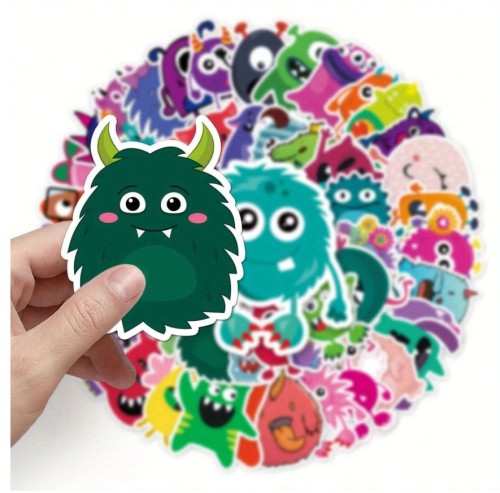 Naklejki winylowe Wlepy Kreskówkowe Potwory Potworki 50szt STICKERBOMB