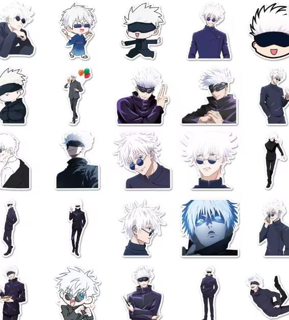 Naklejki winylowe Wlepy Satoru Gojo Jujutsu Kaisen 50szt STICKERBOMB