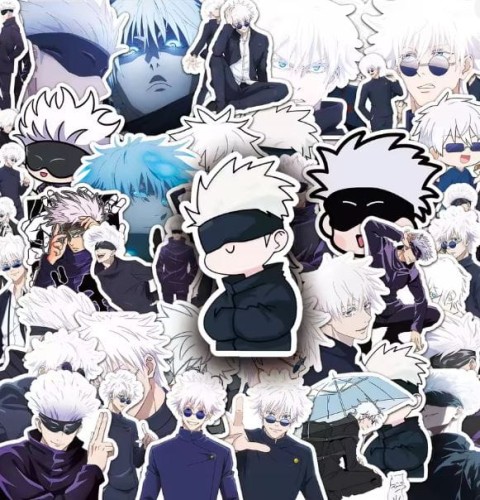Naklejki winylowe Wlepy Satoru Gojo Jujutsu Kaisen 50szt STICKERBOMB