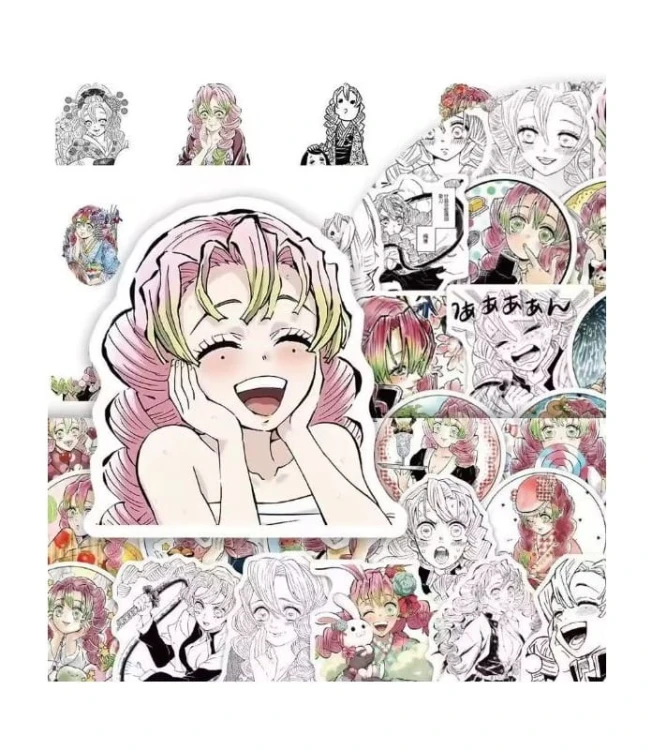 Naklejki winylowe Wlepy Mitsuri Kanroji Demon Slayer 60szt STICKERBOMB