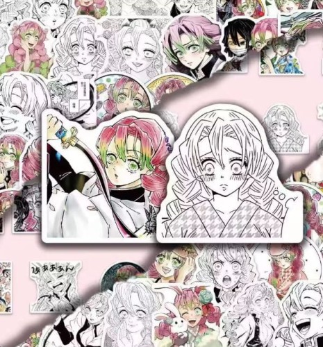 Naklejki winylowe Wlepy Mitsuri Kanroji Demon Slayer 60szt STICKERBOMB