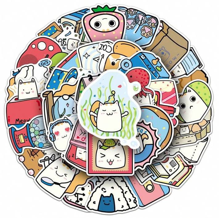 Naklejki winylowe Wlepy Zabawne Śmieszne Kotki 50szt STICKERBOMB
