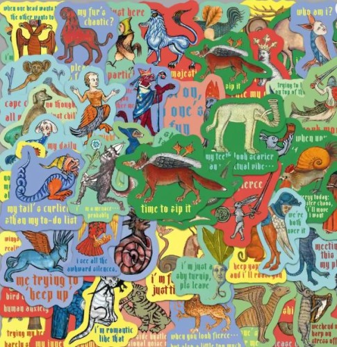 Naklejki winylowe Wlepy Średniowieczne Abstrakcje 50szt STICKERBOMB