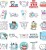 Naklejki winylowe Wlepy Zęby Dentysta Stomatolog 50szt STICKERBOMB