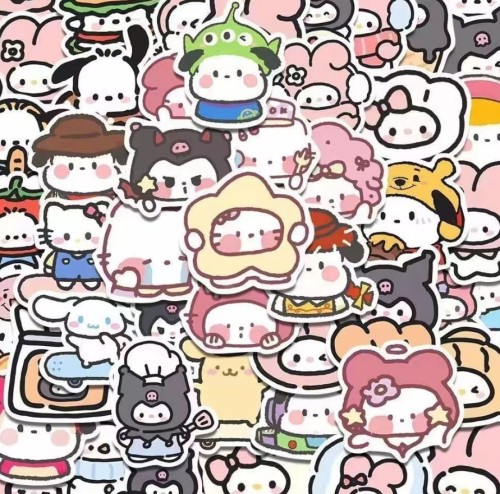 Naklejki winylowe Wlepy Chibi postacie z Bajki 100 szt STICKERBOMB