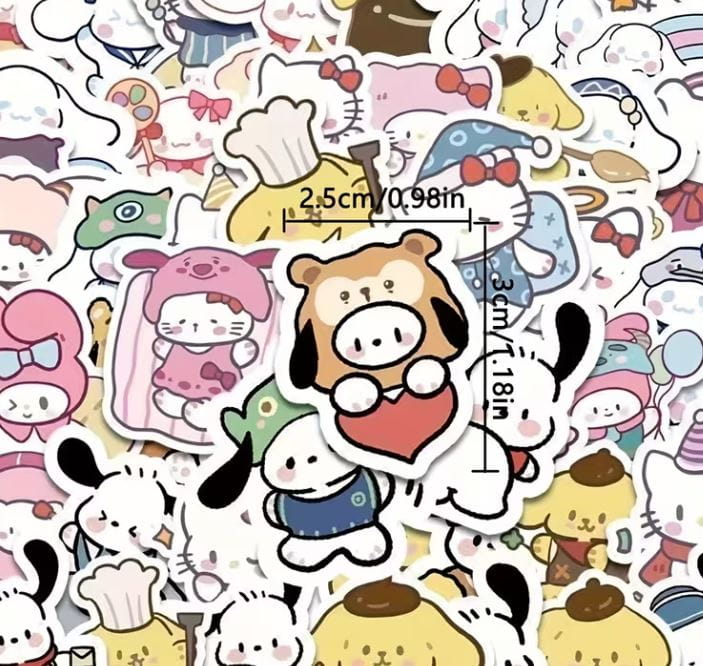 Naklejki winylowe Wlepy Chibi postacie z Bajki 100 szt STICKERBOMB