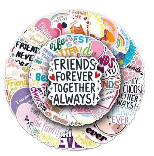 Naklejki winylowe Wlepy Przyjaźń Przyjaciele Friendship 50 szt STICKERBOMB