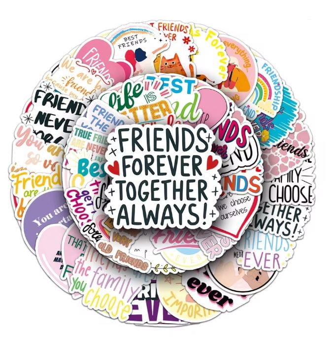 Naklejki winylowe Wlepy Przyjaźń Przyjaciele Friendship 50 szt STICKERBOMB