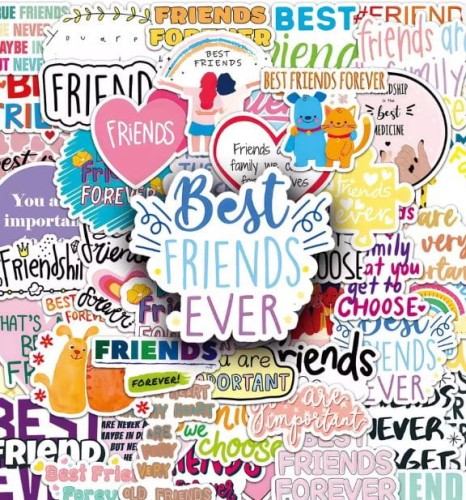 Naklejki winylowe Wlepy Przyjaźń Przyjaciele Friendship 50 szt STICKERBOMB