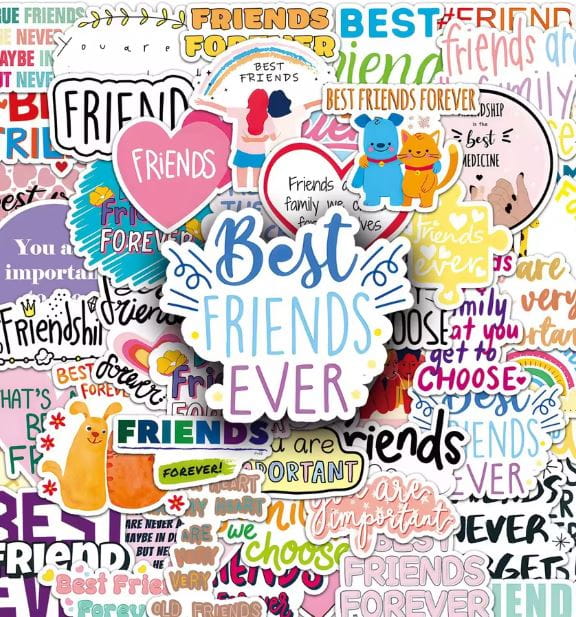 Naklejki winylowe Wlepy Przyjaźń Przyjaciele Friendship 50 szt STICKERBOMB