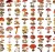 Naklejki winylowe Wlepy Grzyby Dary Lasu Jesień 50 szt STICKERBOMB