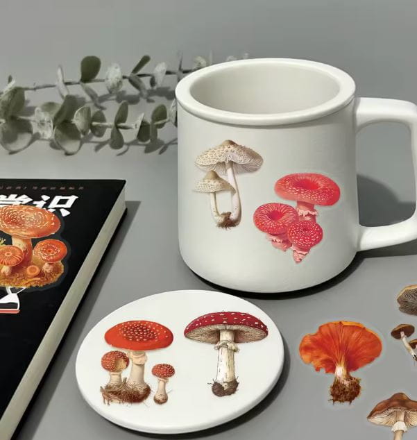 Naklejki winylowe Wlepy Grzyby Dary Lasu Jesień 50 szt STICKERBOMB