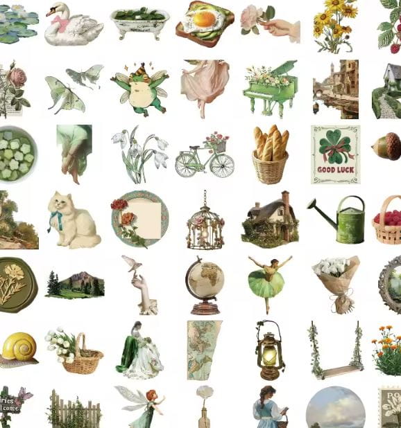 Naklejki winylowe Wlepy Sielanka Wiejskie Życie Wieś 50szt STICKERBOMB