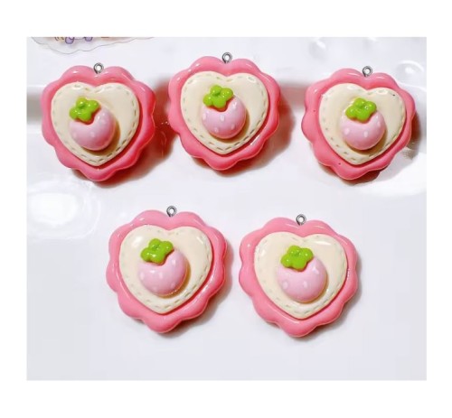 Zawieszka żywiczna do breloka Przepyszne truskaweczki Kawaii 2 sztuki