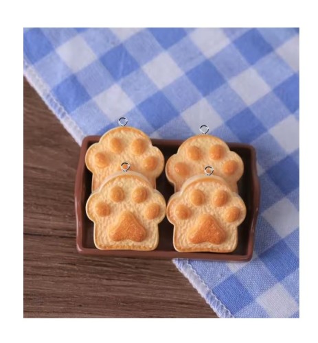 Zawieszka żywiczna do breloka Tościkowe kocie łapki Kawaii 2 sztuki