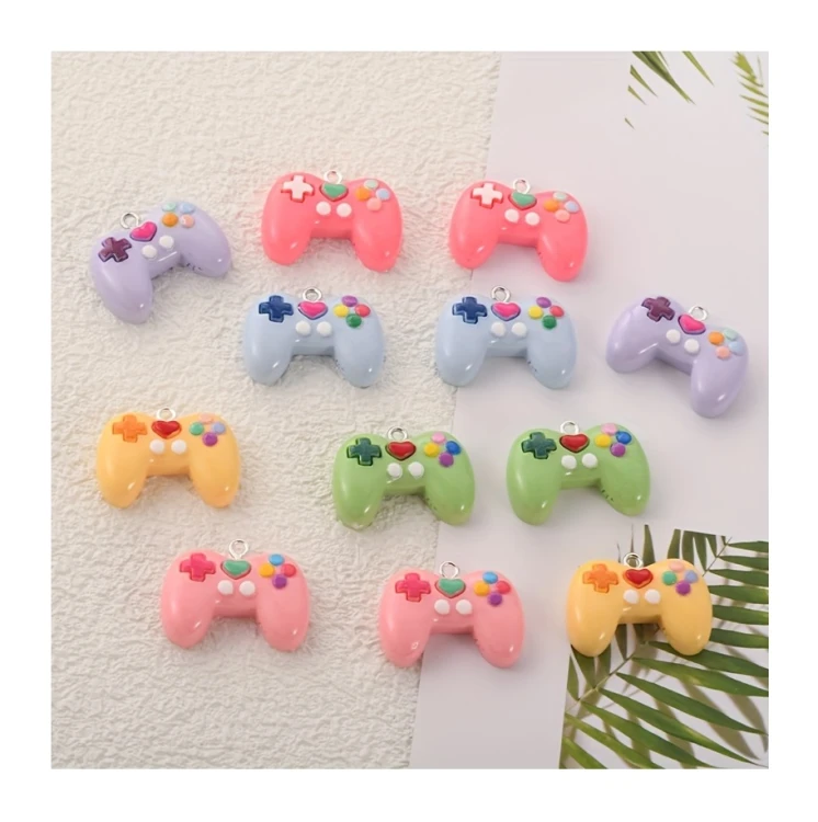 Zawieszka żywiczna do breloka Mini joysticki do gry MIX kolorów 4 sztuki