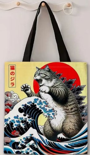 Torba materiałowa Catzilla Wielka Fala 40x40