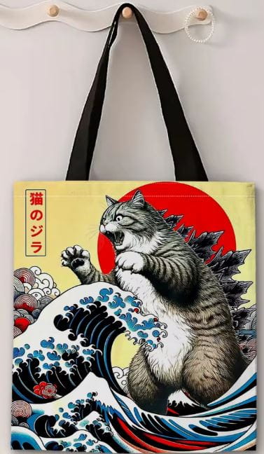 Torba materiałowa Catzilla Wielka Fala 40x40