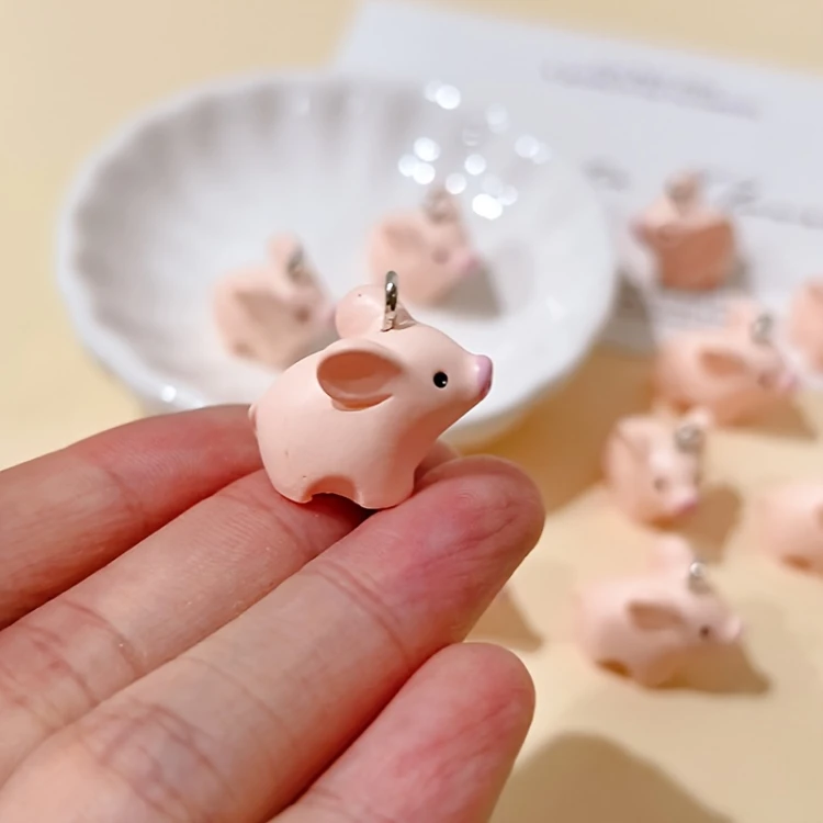 Zawieszka żywiczna do breloka Świniaczki prosiaczki Kawaii 2 sztuki