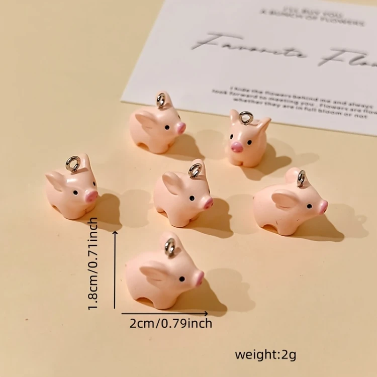 Zawieszka żywiczna do breloka Świniaczki prosiaczki Kawaii 2 sztuki