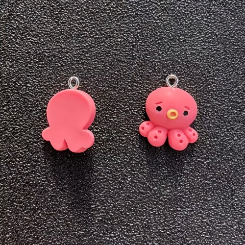 Zawieszka żywiczna do breloka Różowe ośmiorniczki Kawaii 2 sztuki