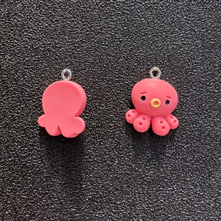 Zawieszka żywiczna do breloka Różowe ośmiorniczki Kawaii 2 sztuki