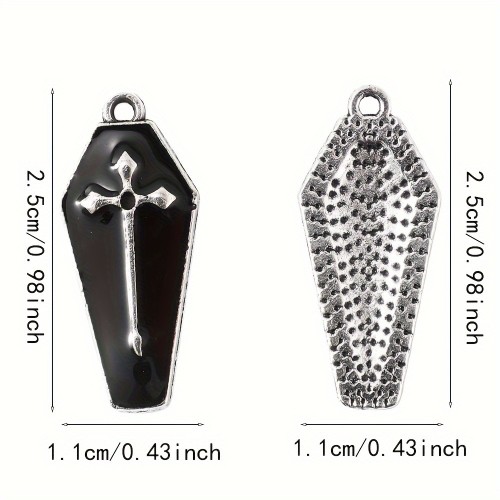 Zawieszka emaliowana Charms Trumny Czerwone Halloween 2 sztuki