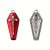 Zawieszka emaliowana Charms Trumny Czerwone Halloween 2 sztuki