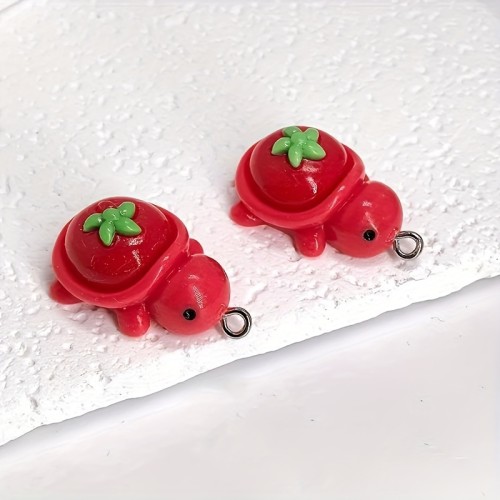 Zawieszka żywiczna Owocowe kolorowe żółwie Kawaii 3 sztuki Zestaw 1