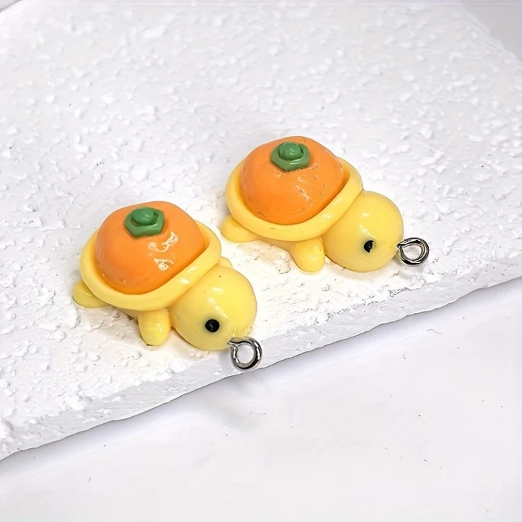 Zawieszka żywiczna Owocowe kolorowe żółwie Kawaii 3 sztuki Zestaw 1