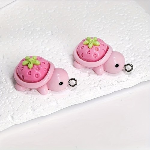 Zawieszka żywiczna Owocowe kolorowe żółwie Kawaii 3 sztuki Zestaw 2
