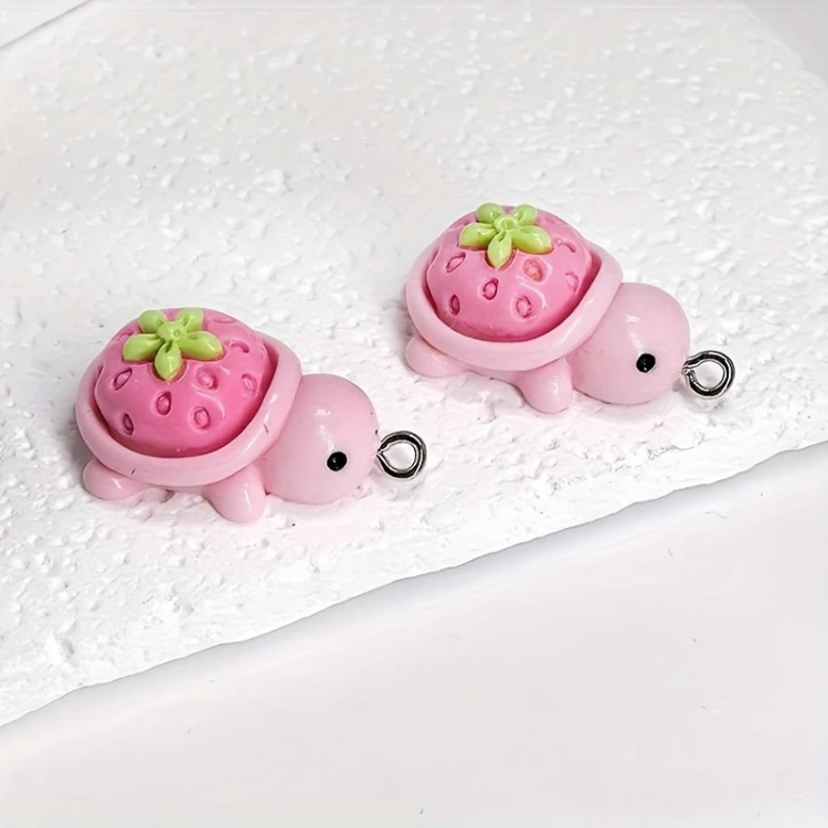 Zawieszka żywiczna Owocowe kolorowe żółwie Kawaii 3 sztuki Zestaw 2