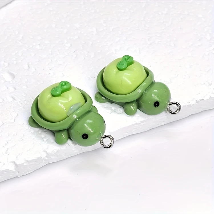 Zawieszka żywiczna Owocowe kolorowe żółwie Kawaii 3 sztuki Zestaw 2