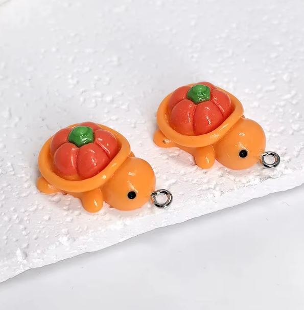 Zawieszka żywiczna Owocowe kolorowe żółwie Kawaii 3 sztuki Zestaw 2