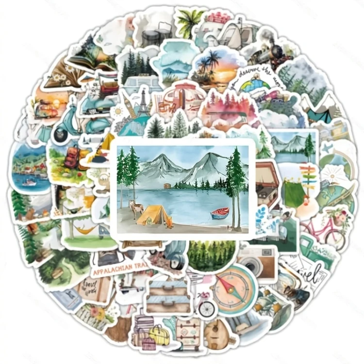 Naklejki winylowe Wlepy Podróże Górskie Wyprawy 100 szt STICKERBOMB